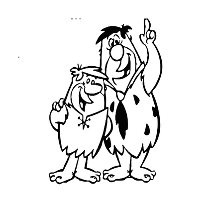 Autoaufkleber Familie Feuerstein-Fred und Barney