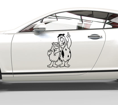 Autoaufkleber Familie Feuerstein-Fred und Barney
