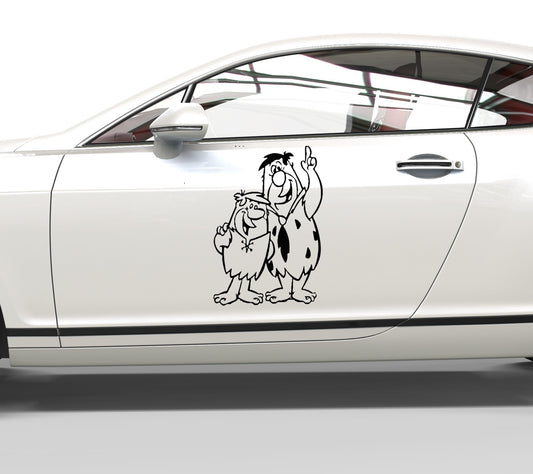 Autoaufkleber Familie Feuerstein-Fred und Barney
