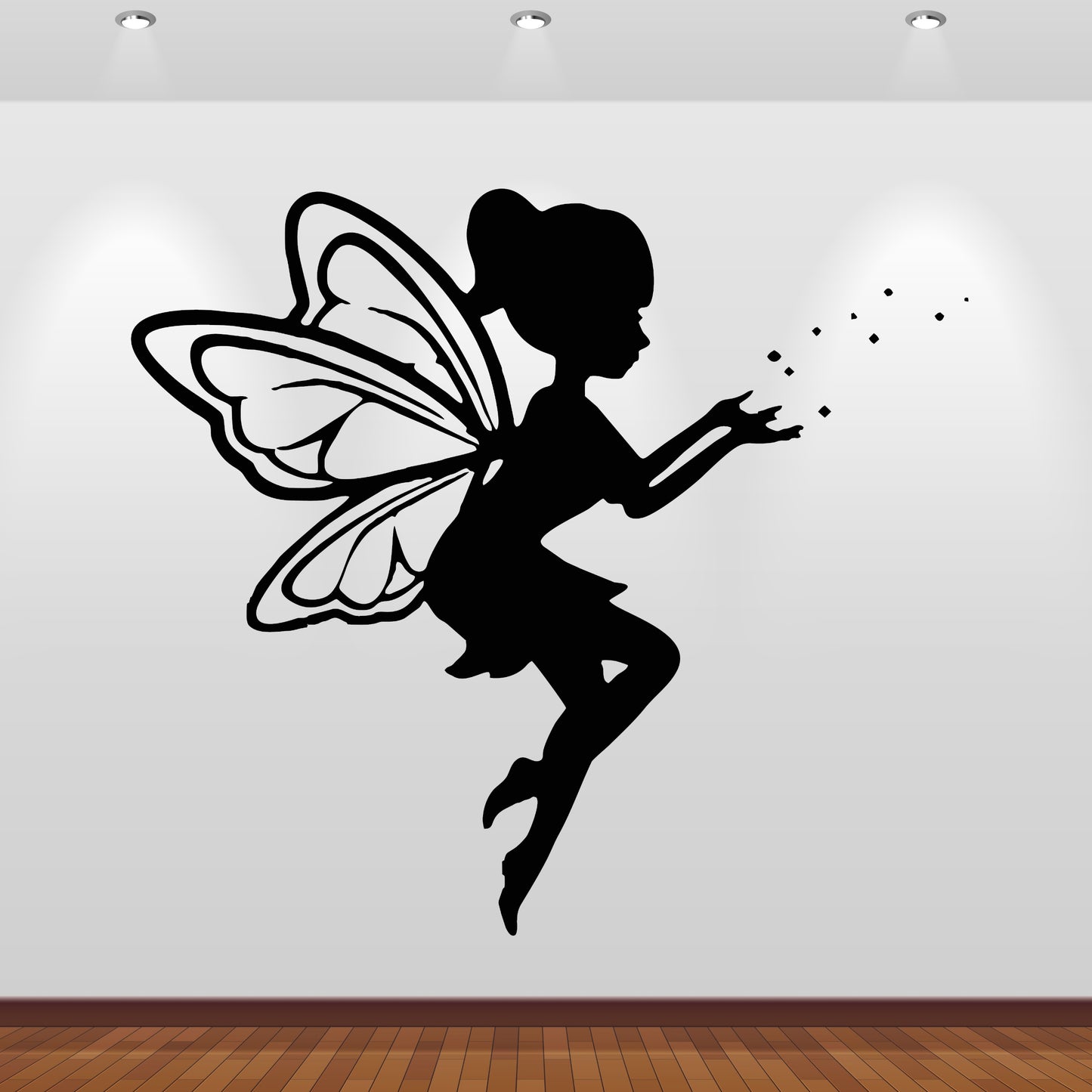 Wandtattoo Fee schwebend mit Sternenstaub