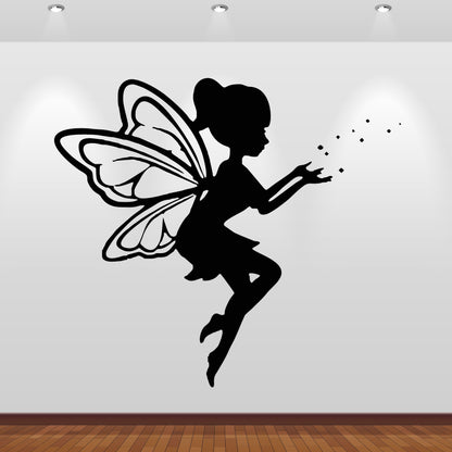 Wandtattoo Fee schwebend mit Sternenstaub