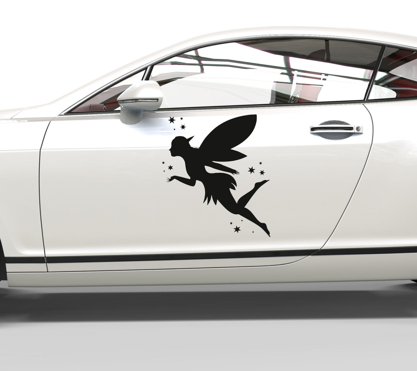 Autoaufkleber Fee Silhouette mit Sternen