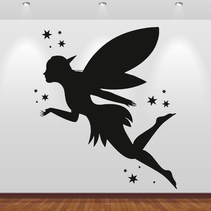 Wandtattoo Fee Silhouette mit Sternen