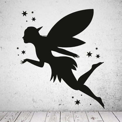 Wandtattoo Fee Silhouette mit Sternen