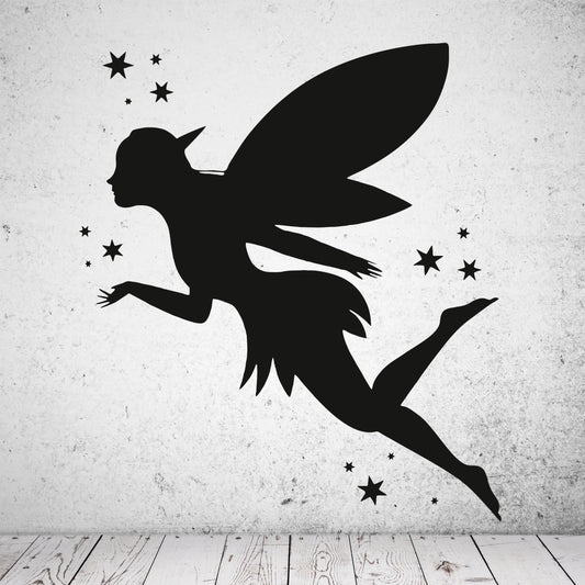 Wandtattoo Fee Silhouette mit Sternen