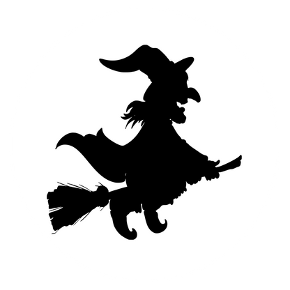 Autoaufkleber Silhouette Hexe