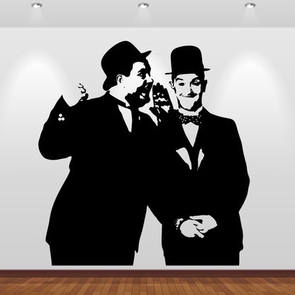 Wandtattoo Dick und Doof, schwarz matt