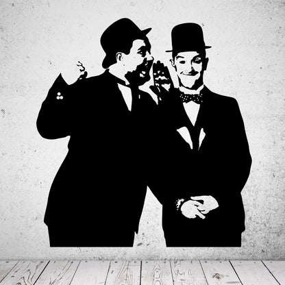 Wandtattoo Dick und Doof, schwarz matt