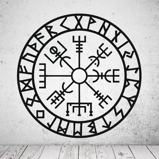 Wandtattoo Nordischer Runenkompass