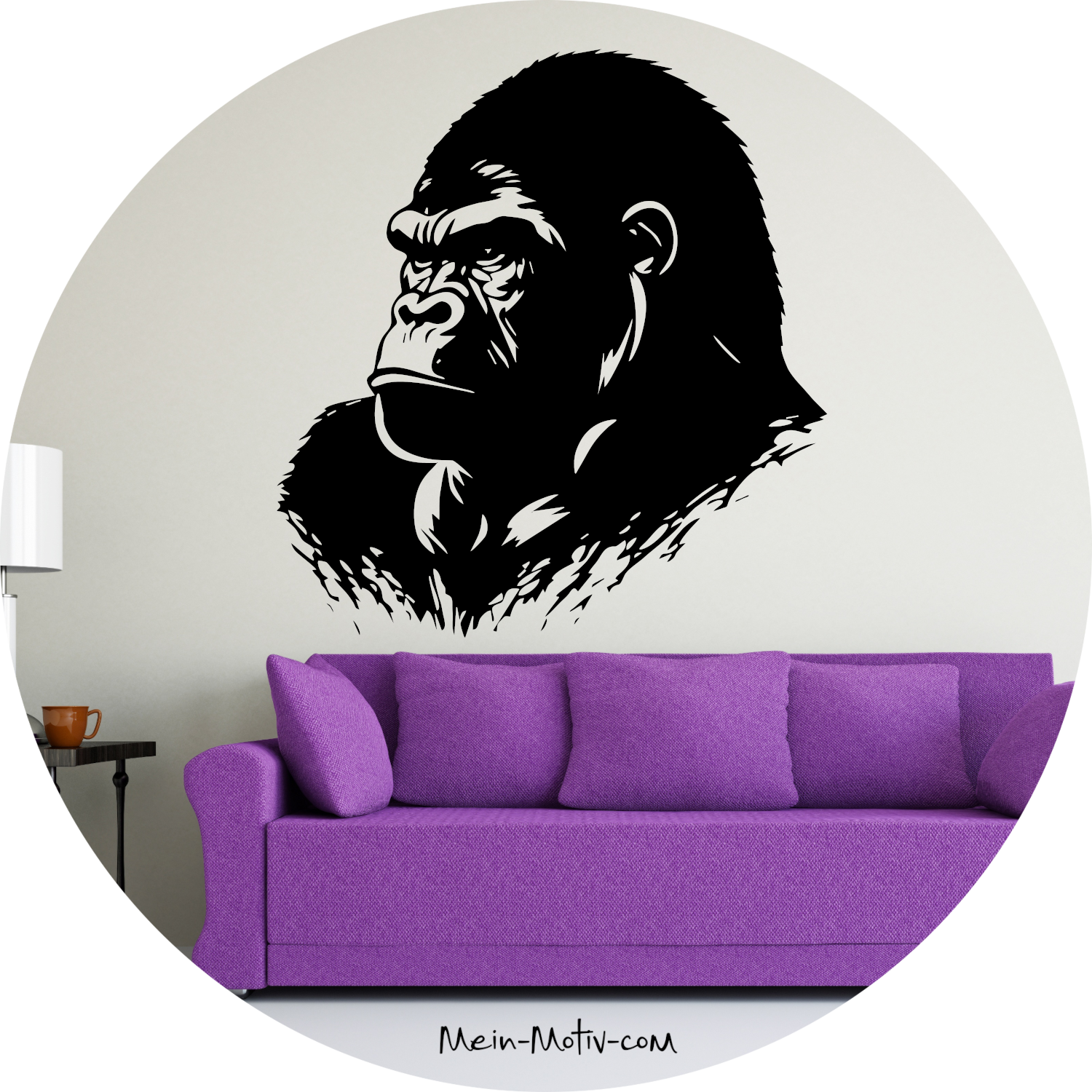 Wandtattoo Gorilla seitlich