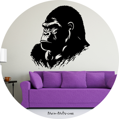Wandtattoo Gorilla seitlich