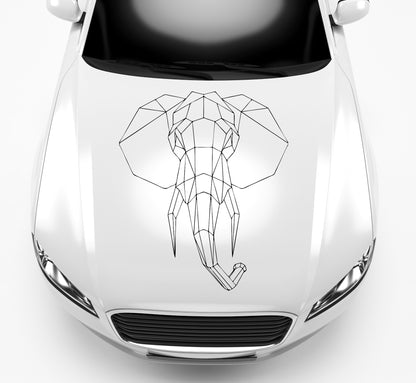 Autoaufkleber Elefant geometrisch