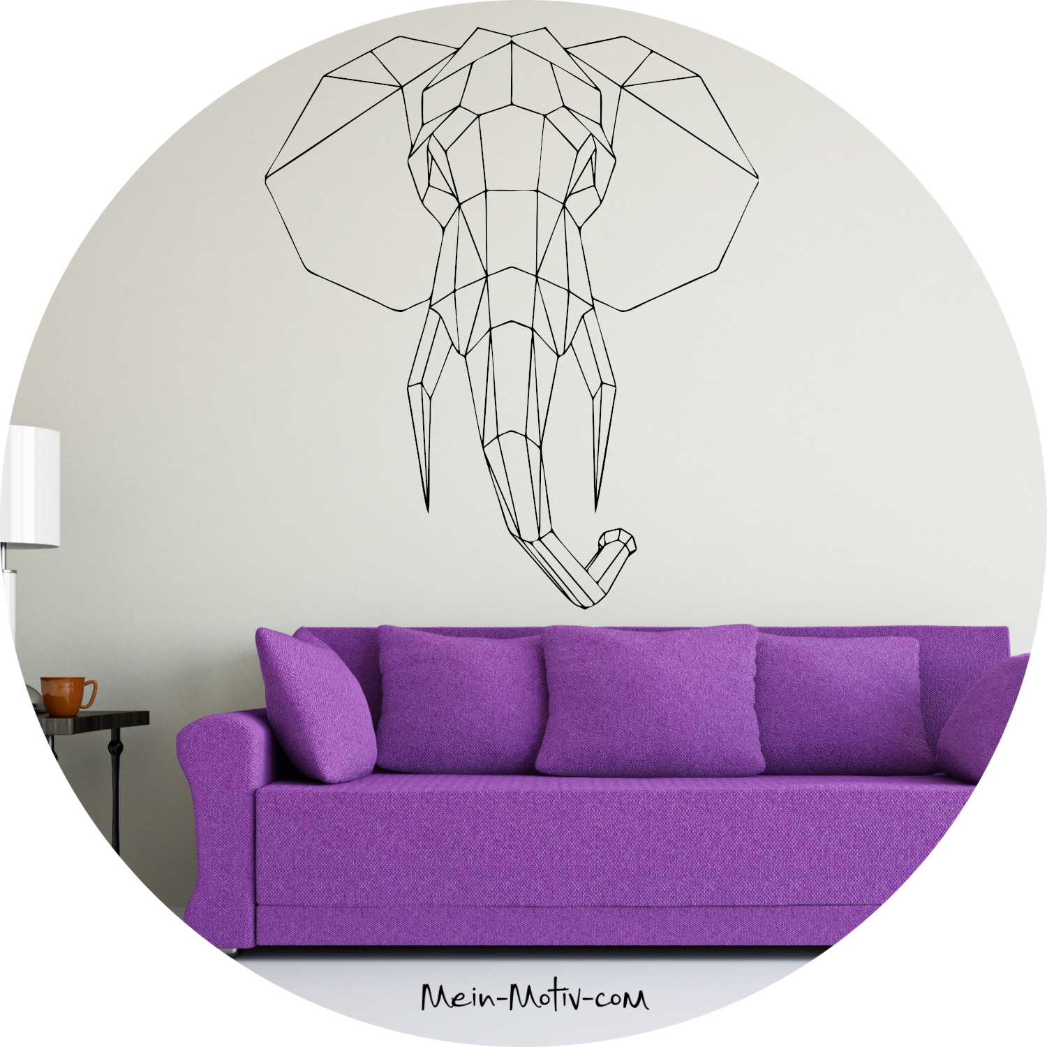 Wandtattoo Elefant geometrisch