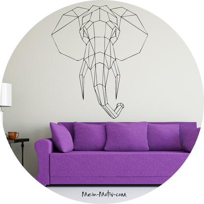 Wandtattoo Elefant geometrisch