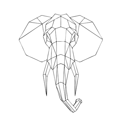 Autoaufkleber Elefant geometrisch