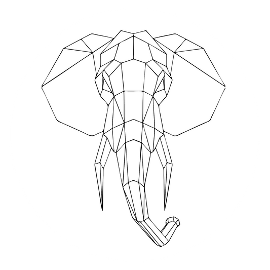 Autoaufkleber Elefant geometrisch