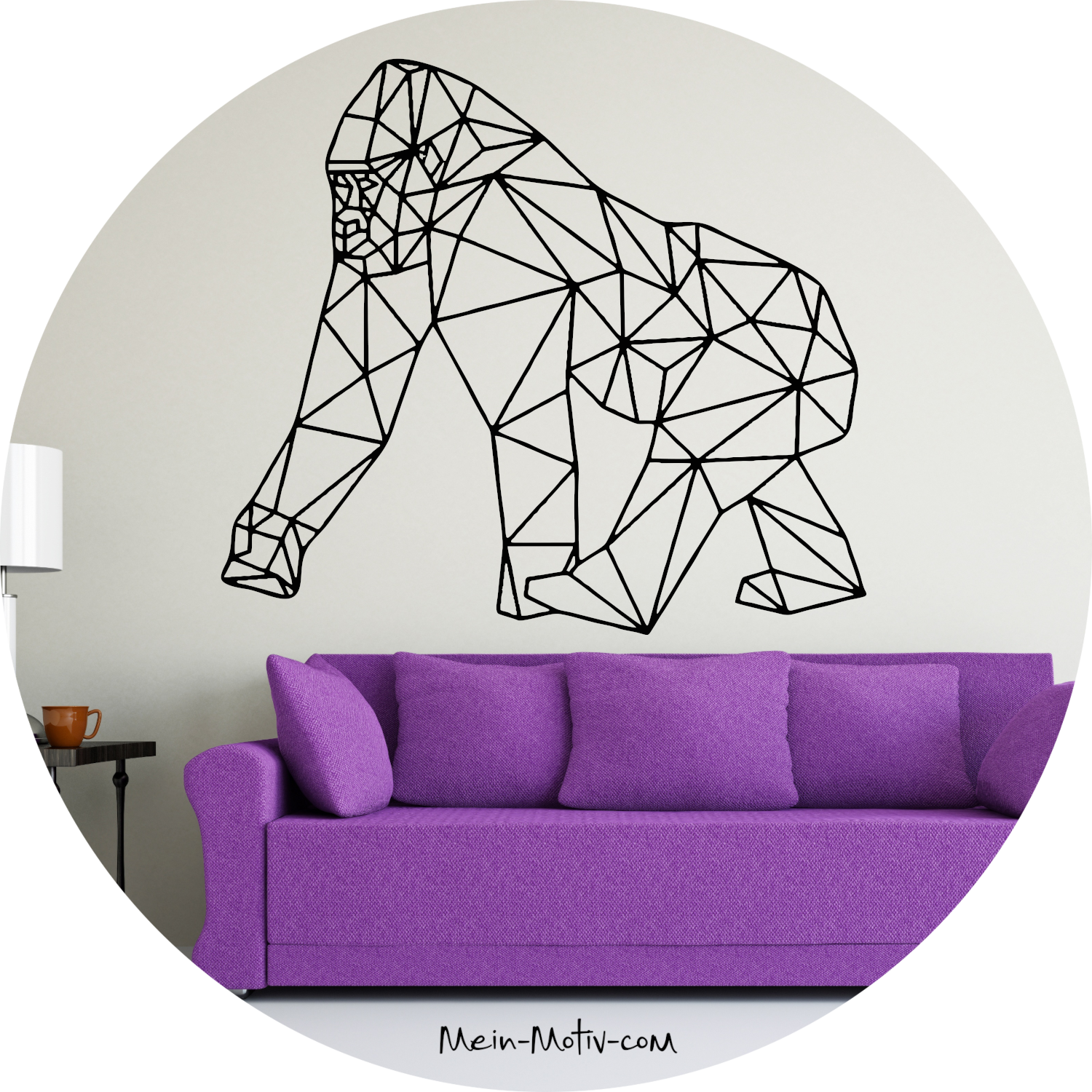 Wandtattoo Gorilla geometrisch
