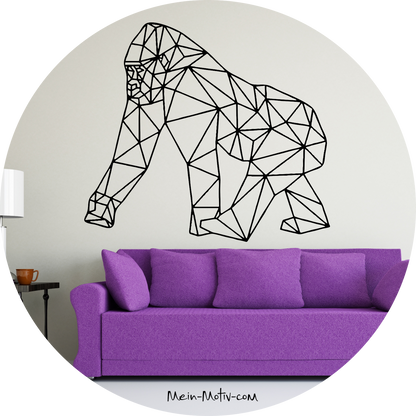 Wandtattoo Gorilla geometrisch