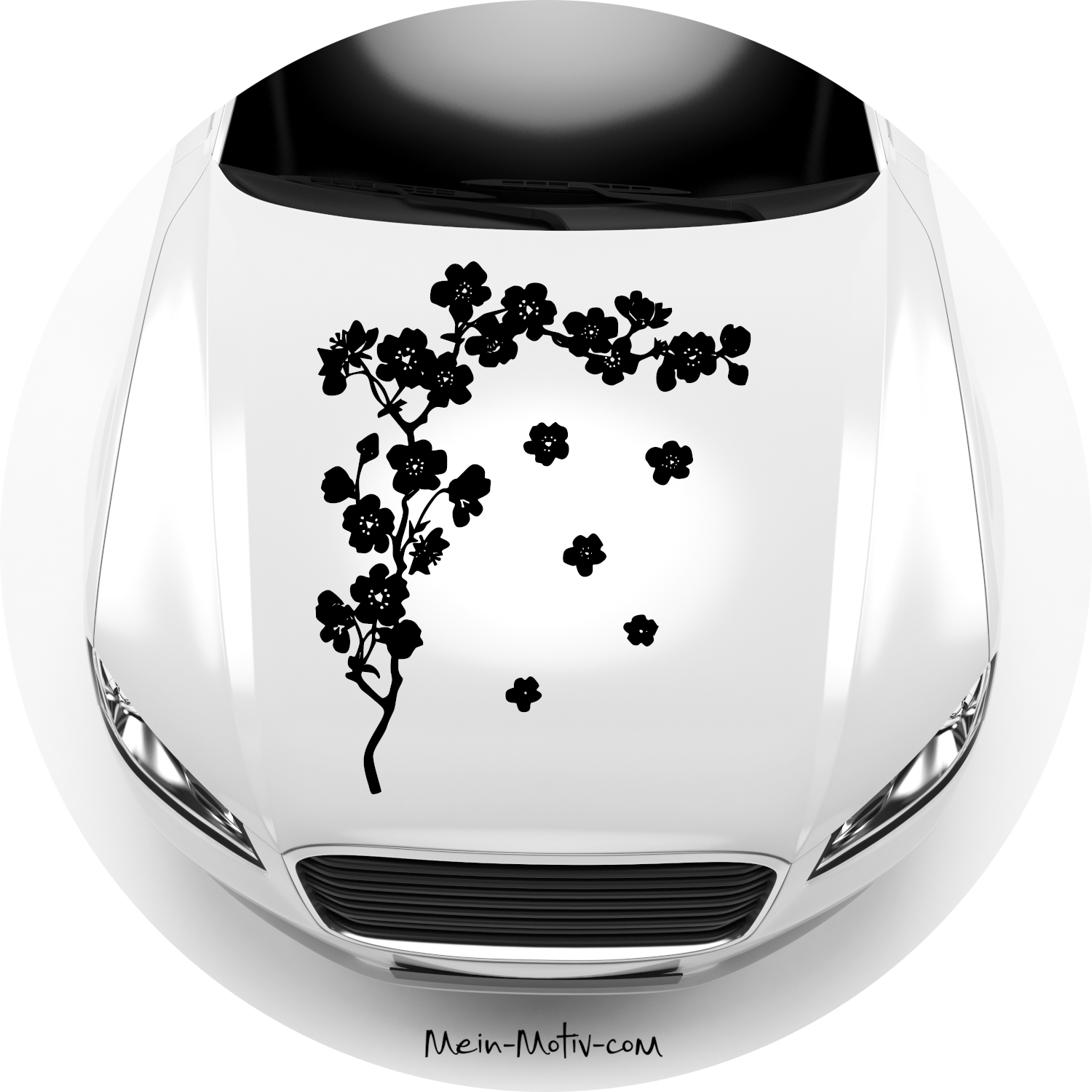 Autoaufkleber Kirschblüte Silhouette