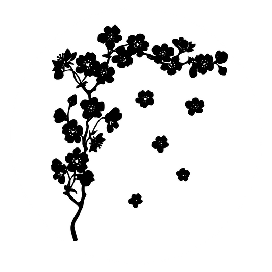 Wandtattoo Kirschblüte Silhouette