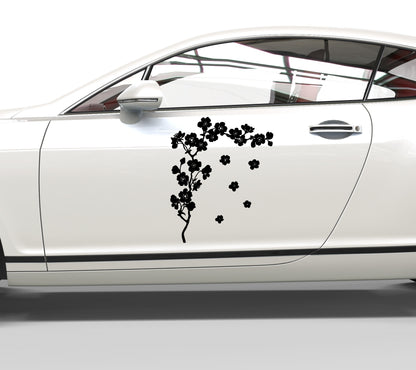 Autoaufkleber Kirschblüte Silhouette