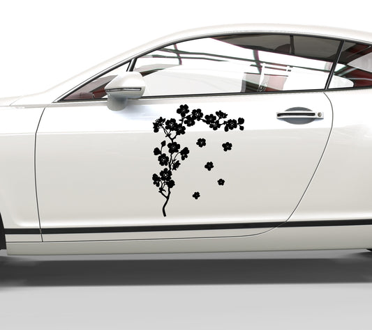 Autoaufkleber Kirschblüte Silhouette