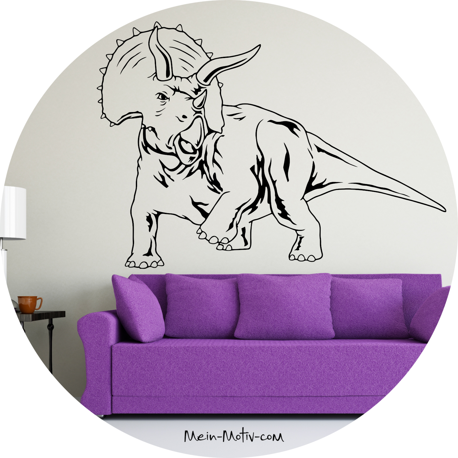 Wandtattoo Triceratops Dinosaurier