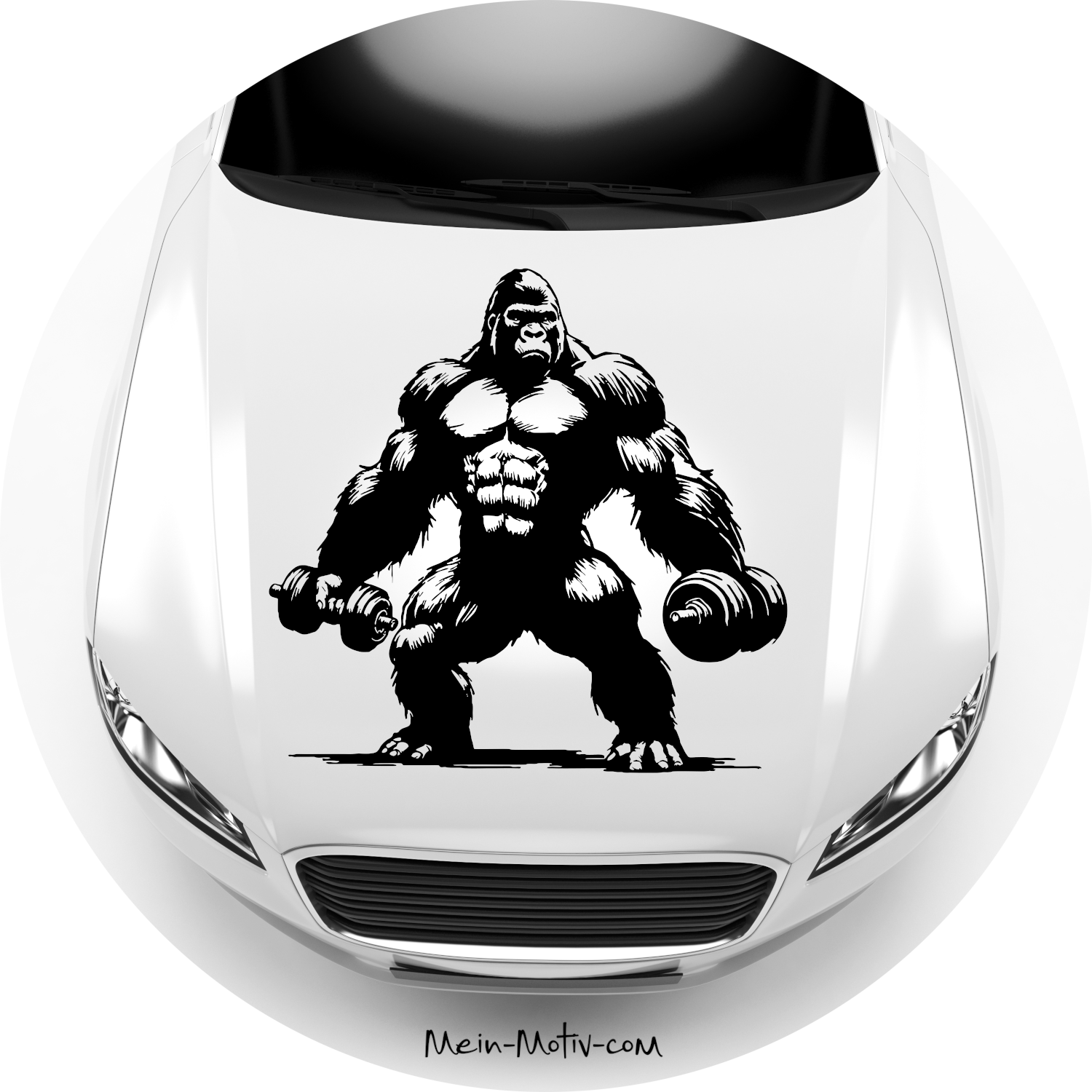 Autoaufkleber Gorilla Hanteln