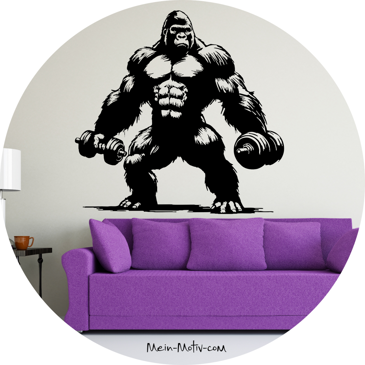 Wandtattoo Gorilla Hanteln