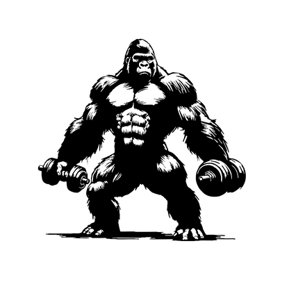 Autoaufkleber Gorilla Hanteln