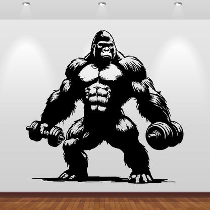 Wandtattoo Gorilla Hanteln