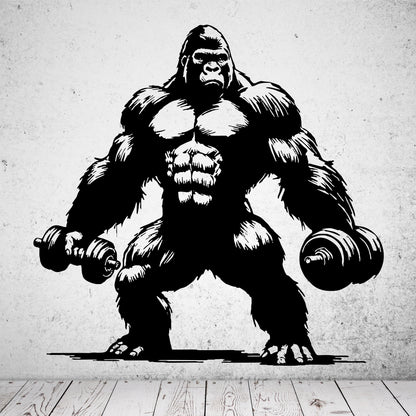 Wandtattoo Gorilla Hanteln