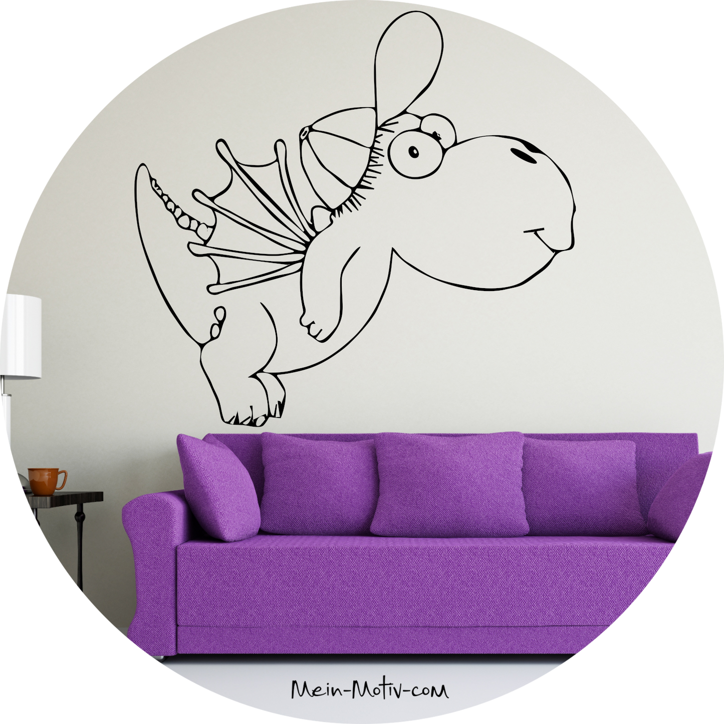 Wandtattoo Drache Kokosnuss