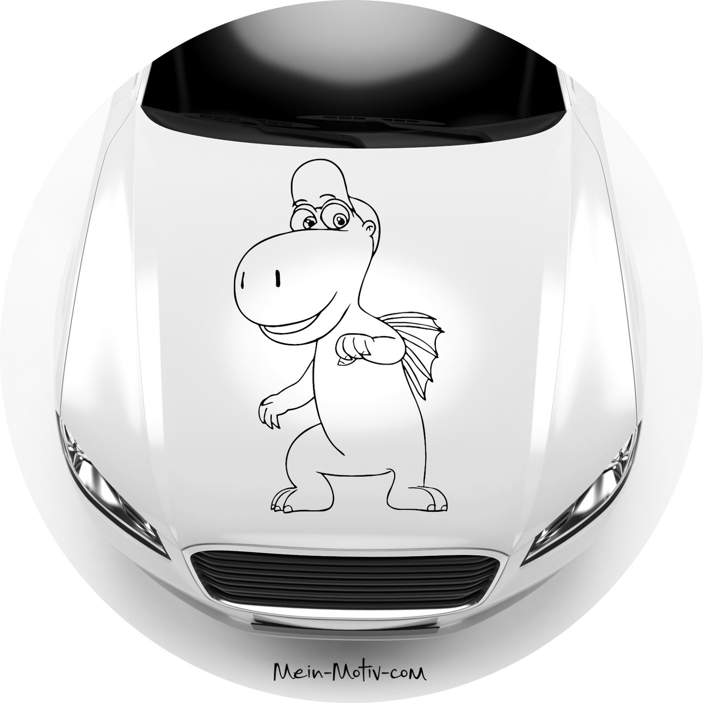 Autoaufkleber Drache Kokosnuss Portrait