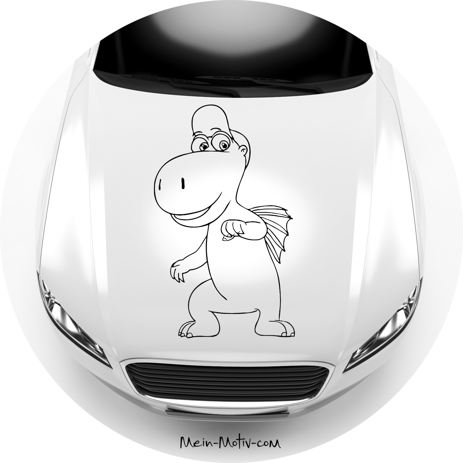 Autoaufkleber Drache Kokosnuss Portrait