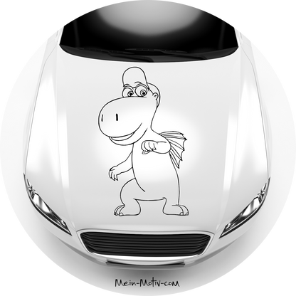 Autoaufkleber Drache Kokosnuss Portrait