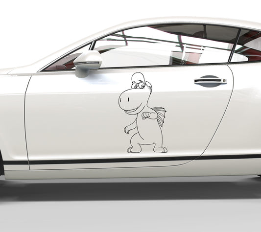 Autoaufkleber Drache Kokosnuss Portrait