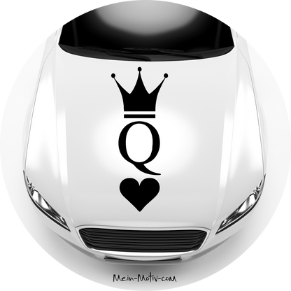 Autoaufkleber König Dame Herz