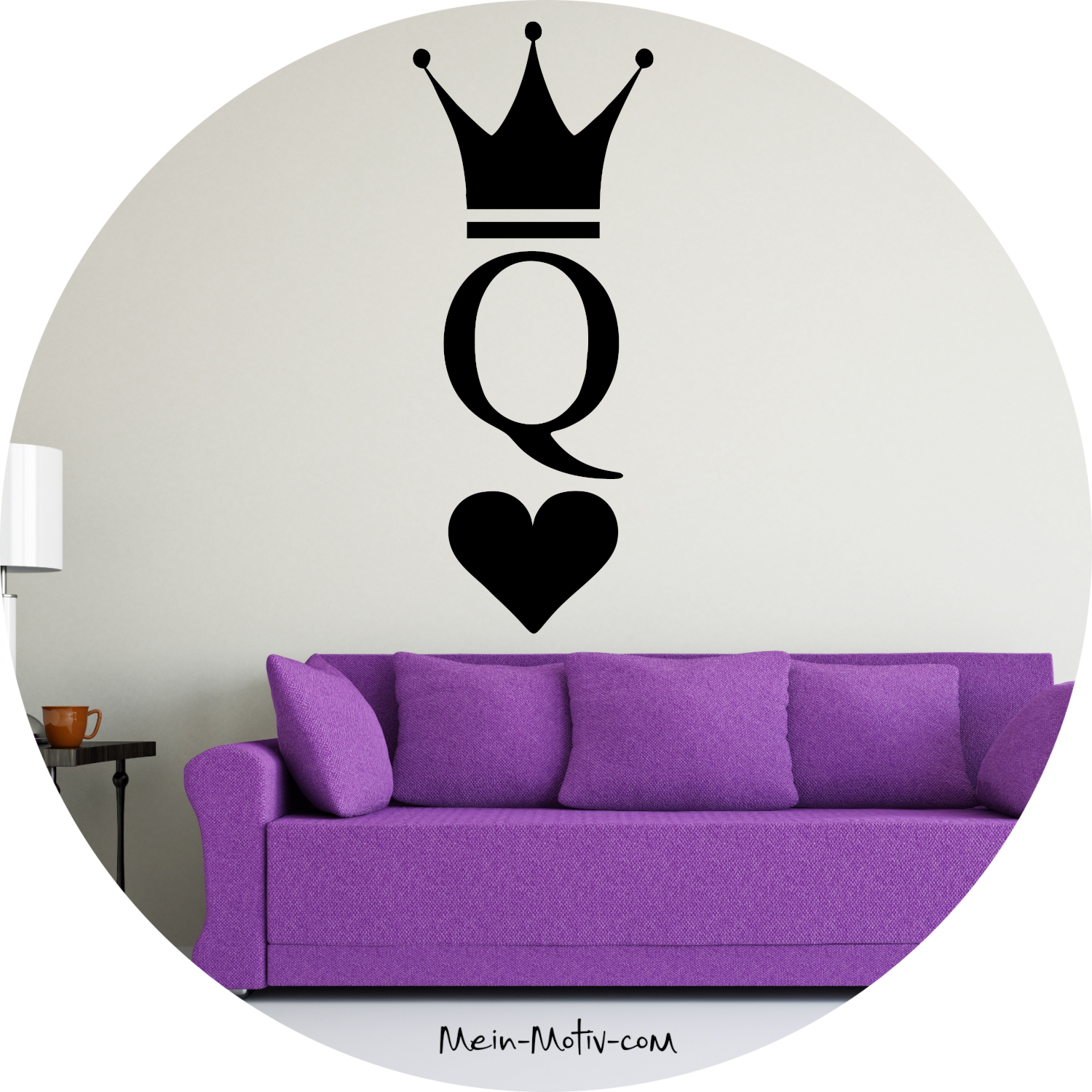 Wandtattoo König Dame Herz