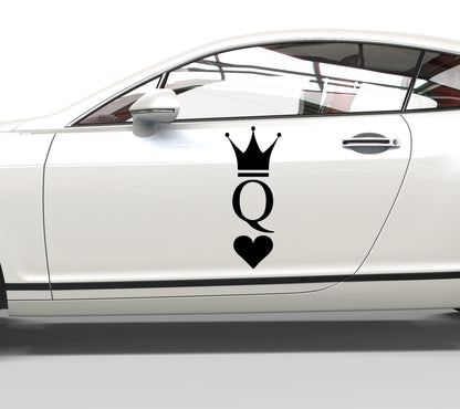 Autoaufkleber König Dame Herz