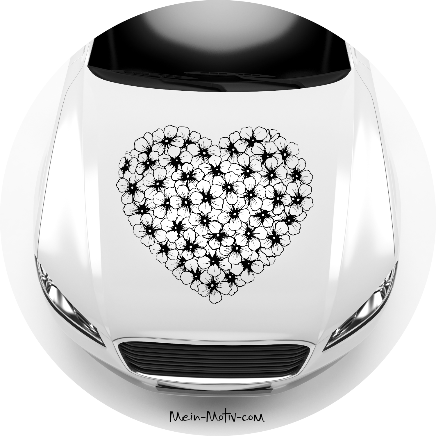 Autoaufkleber Herz Blumen