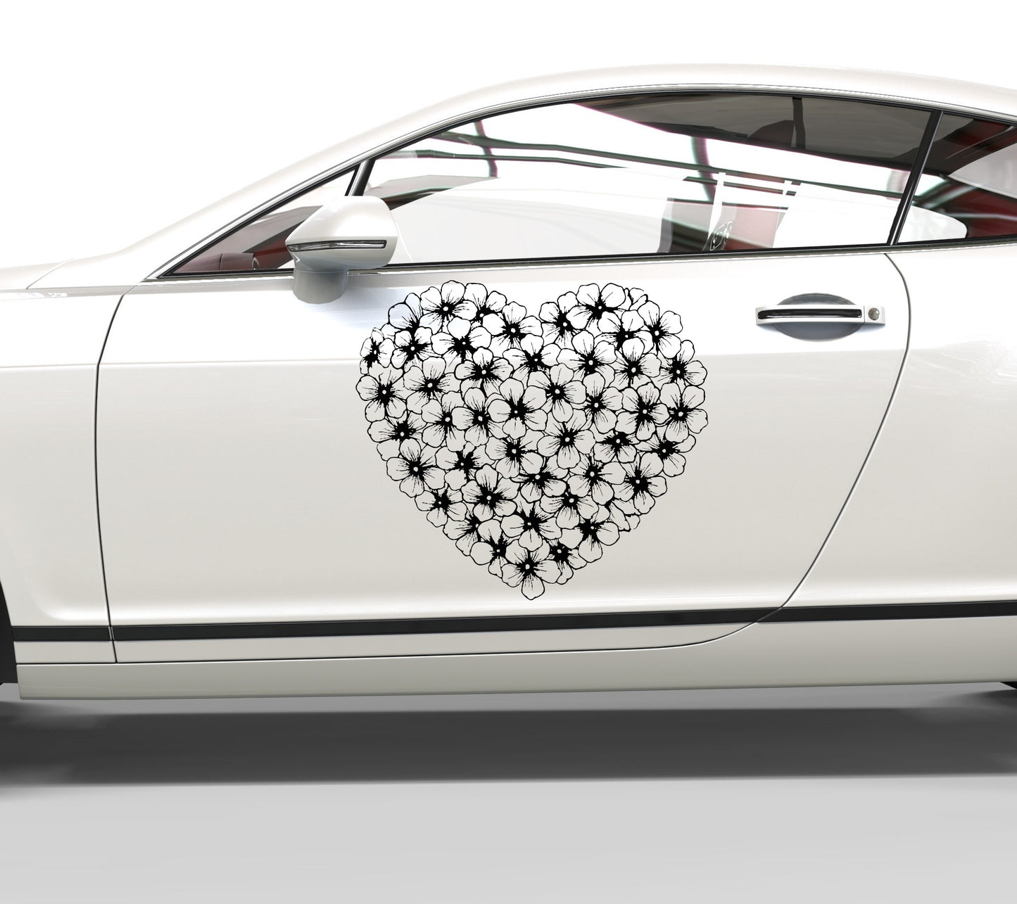 Autoaufkleber Herz Blumen