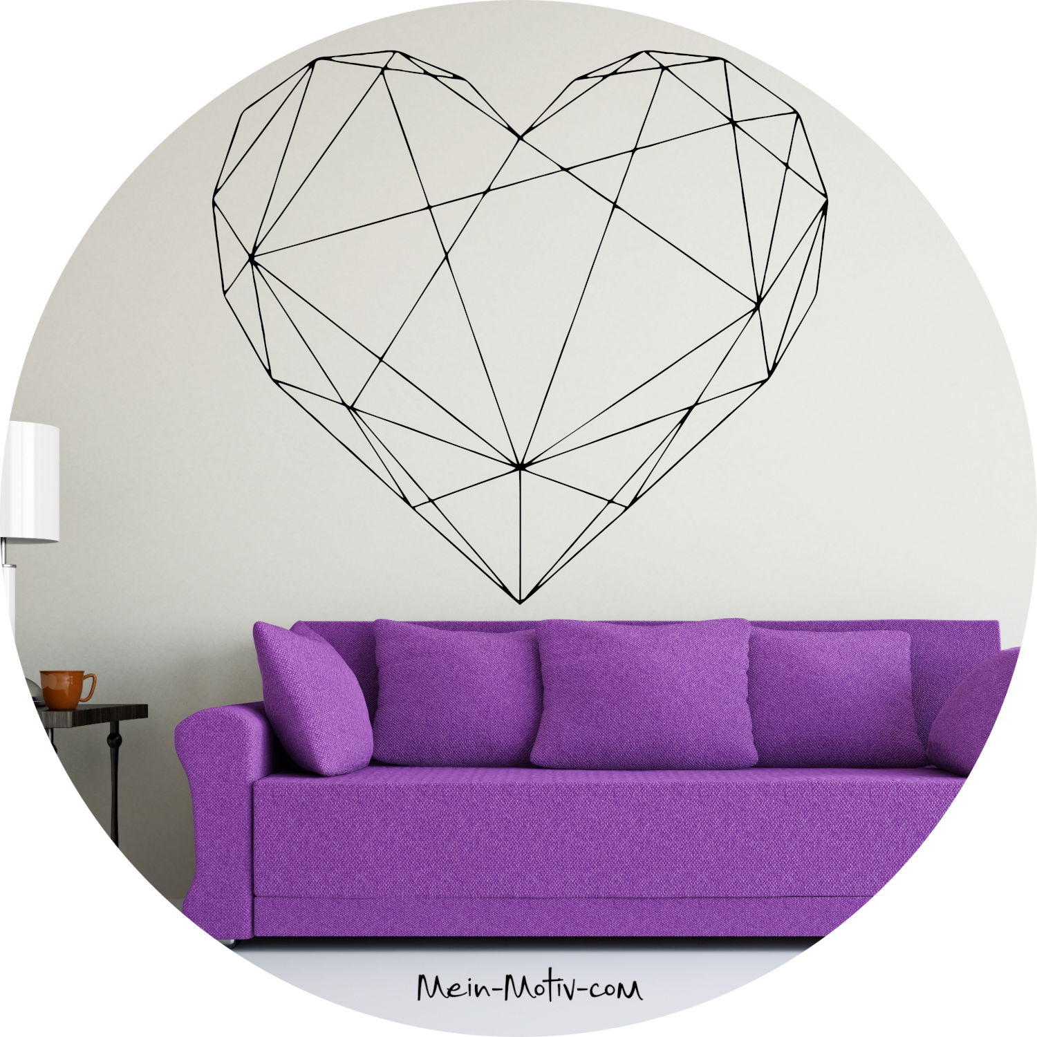 Wandtattoo Herz geometrisch