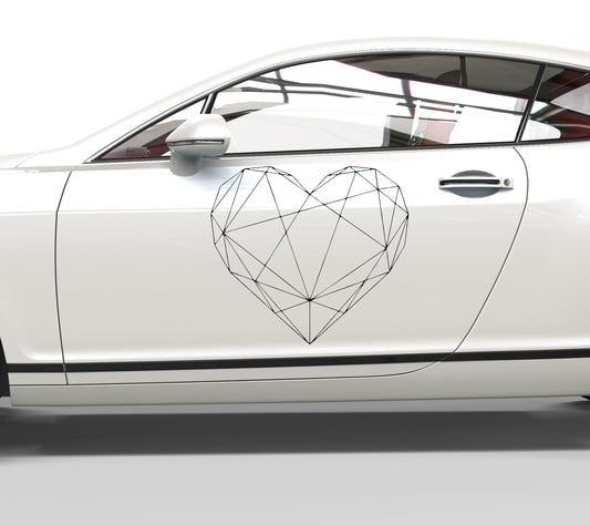 Autoaufkleber Herz geometrisch
