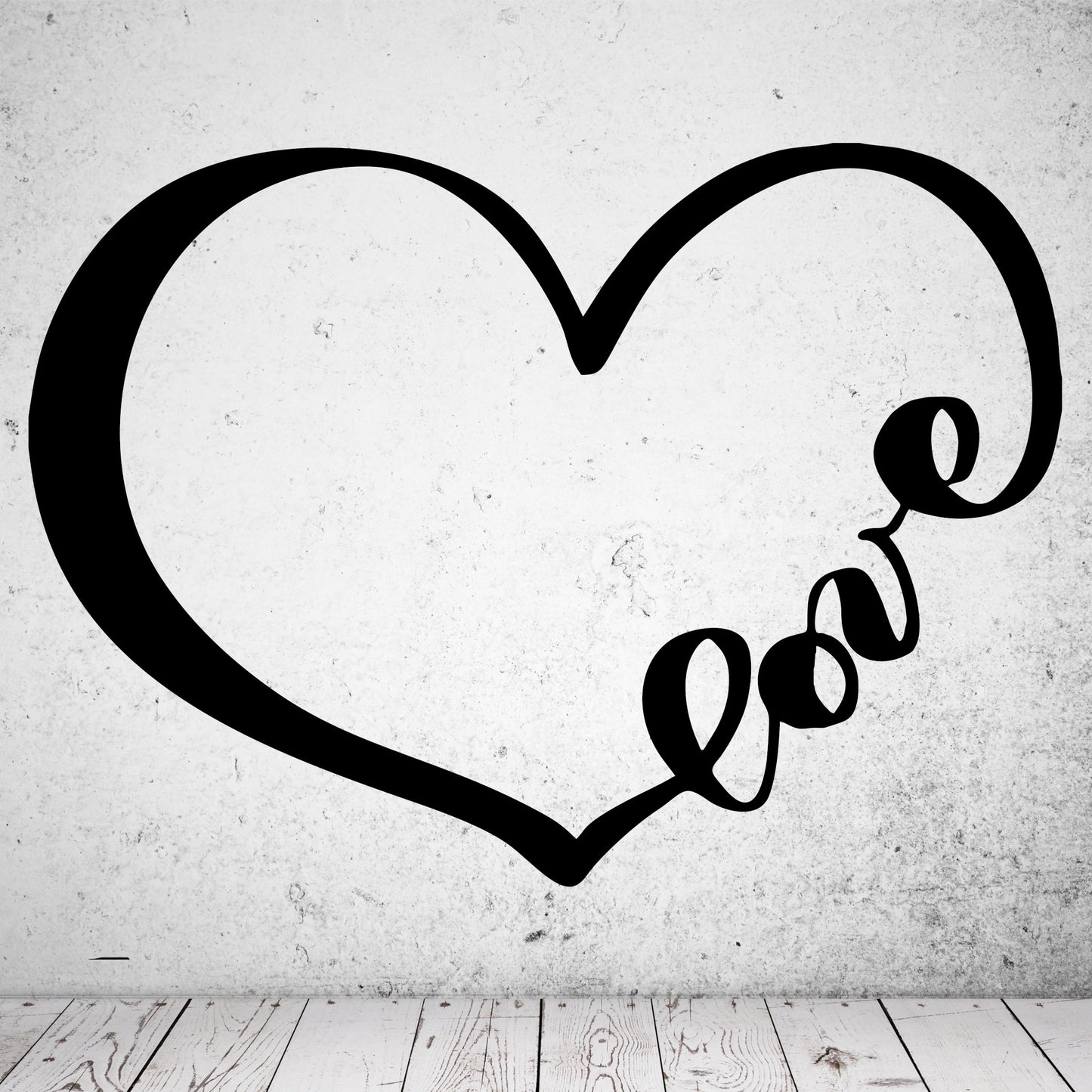 Wandtattoo Herz Love Schrift