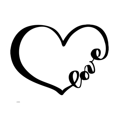 Wandtattoo Herz Love Schrift