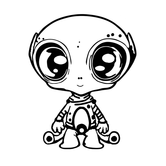 Autoaufkleber Alien Cartoonstyle