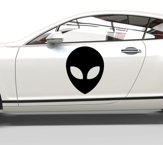 Autoaufkleber Alienkopf Silhouette