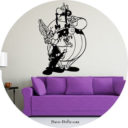 Wandtattoo Asterix und Obelix mit Idefix
