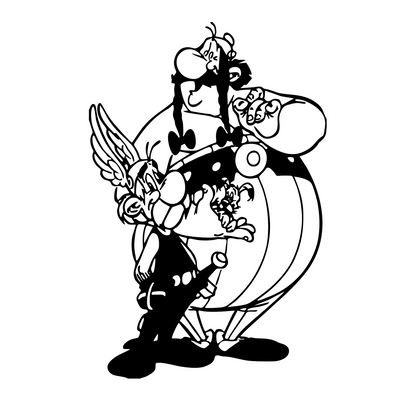 Autoaufkleber Asterix und Obelix mit Idefix